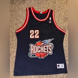 Vintage Champion Clyde Drexler Houston Rockets NBA Jersey Mens Size 48